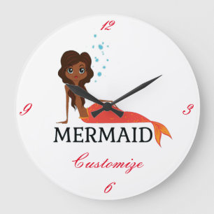 Brünettes Mermaid Thunder_Cove Große Wanduhr