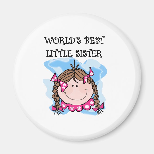 Brunettte Best Little Sister Magnet (Vorne)