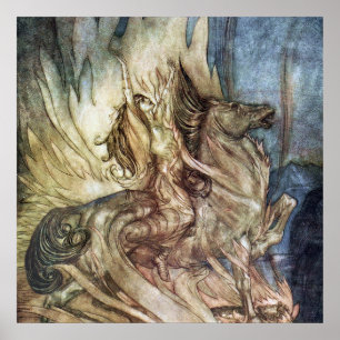 „Brunhilde auf dem Scheiterhaufen“ von Arthur Rack Poster