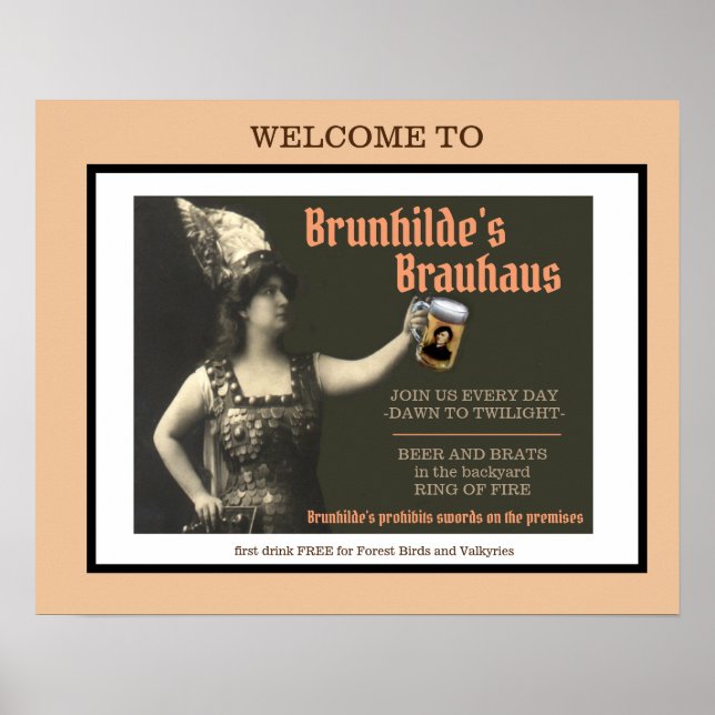 BRUNHILDES BRAUHAUS-BAR POSTER (Vorne)