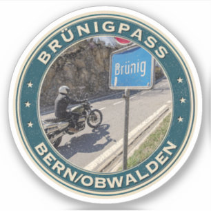 Brünigpass - Alpenpässe Schweiz Alpenpass Aufkleber