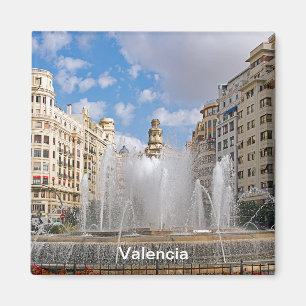Brunnen am Verwaltungs-Quadrat in Valencia Magnet