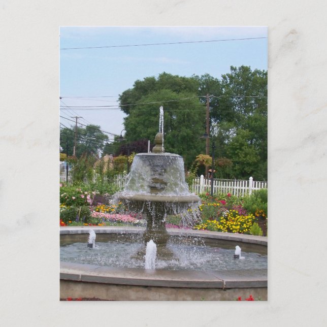 Brunnen & Blume im Tessin Postkarte (Vorderseite)