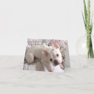 Brunnen-Card Französisches Bulldog-Shabby Chic Dankeskarte