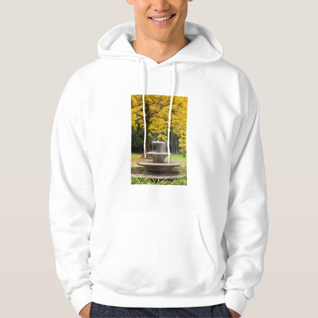 Brunnen durch einen Baum im Herbst, Deutschland Hoodie (Vorderseite)
