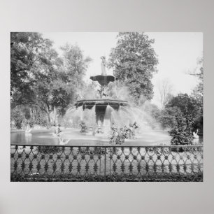 Brunnen im Forsyth Park Poster