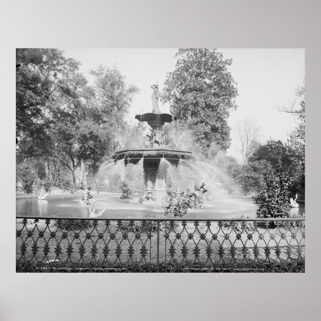 Brunnen im Forsyth Park Poster (Vorne)
