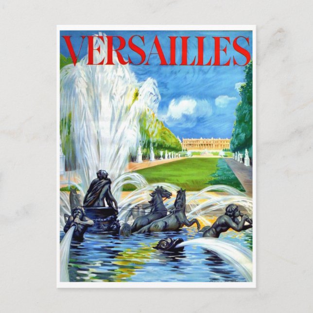 Brunnen im Schloss Versailles, Frankreich Postkarte (Vorderseite)