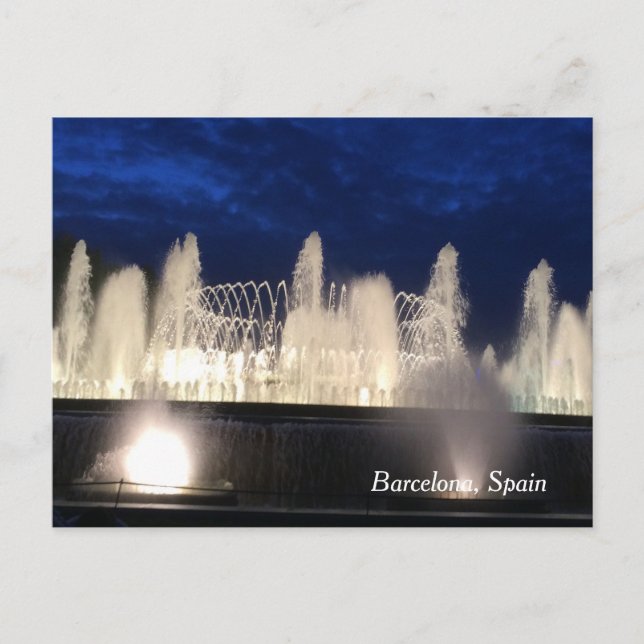 Brunnen in Barcelona, Spanien Postkarte (Vorderseite)