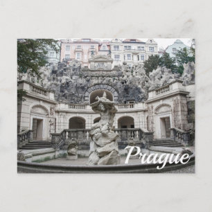 Brunnen mit Neptun-Statue in Prag Feiertagspostkarte