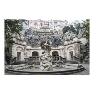 Brunnen mit Neptun-Statue in Prag Fotodruck