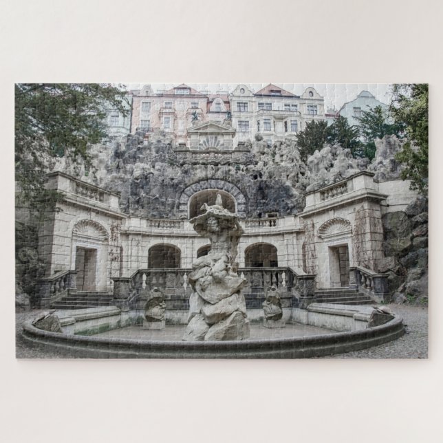 Brunnen mit Neptun-Statue in Prag Jigsaw Puzz (Horizontal)
