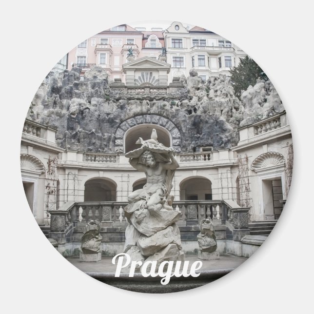 Brunnen mit Neptun-Statue in Prag Magnet (Vorne)