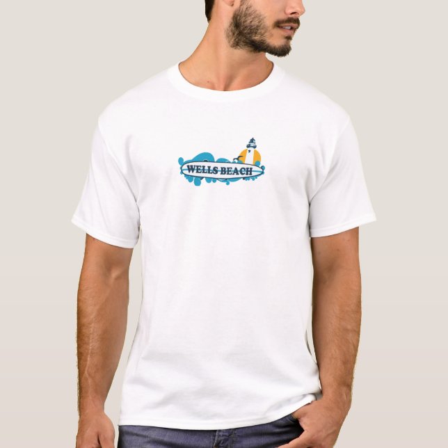 Brunnen-Strand - Brandungs-Entwurf T-Shirt (Vorderseite)
