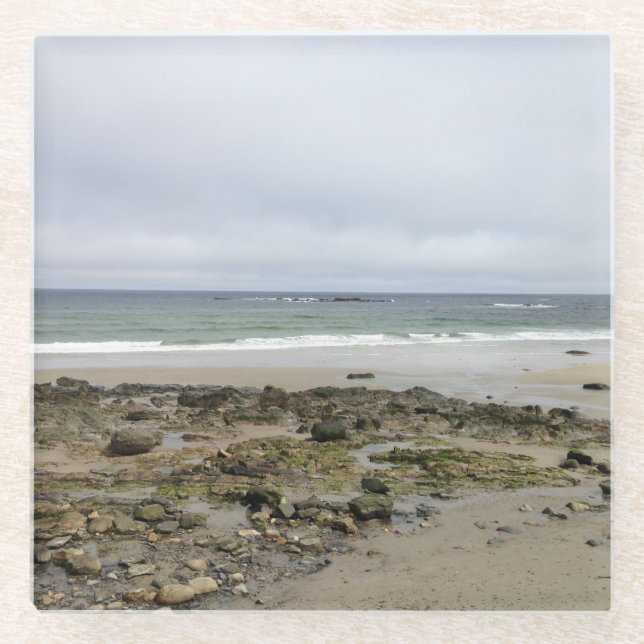 Brunnen-Strand-Maine-Untersetzer Glasuntersetzer (Vorderseite)