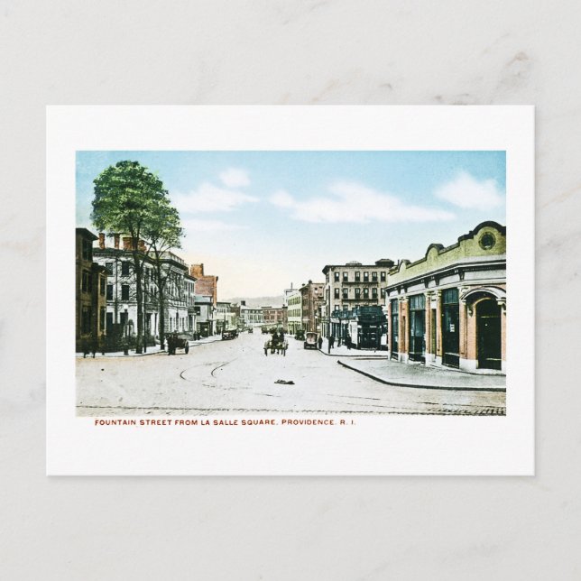Brunnen Straße, Providence, Rhode Island Postkarte (Vorderseite)