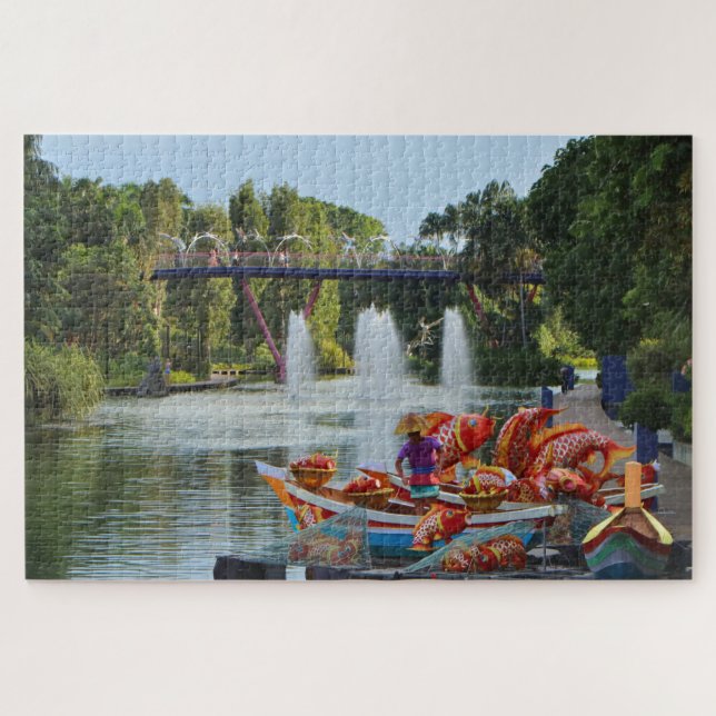 Brunnen und Libellenbrücke, Singapur (Horizontal)