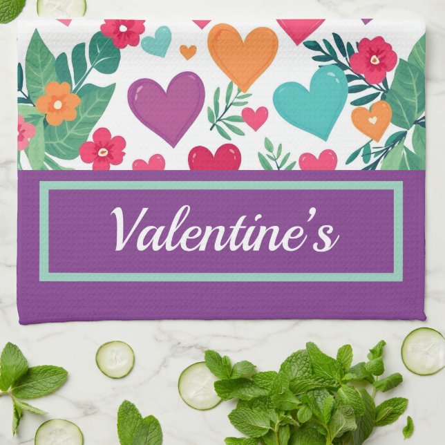 Brunnenherzen Geschirrtuch (Gefaltet)