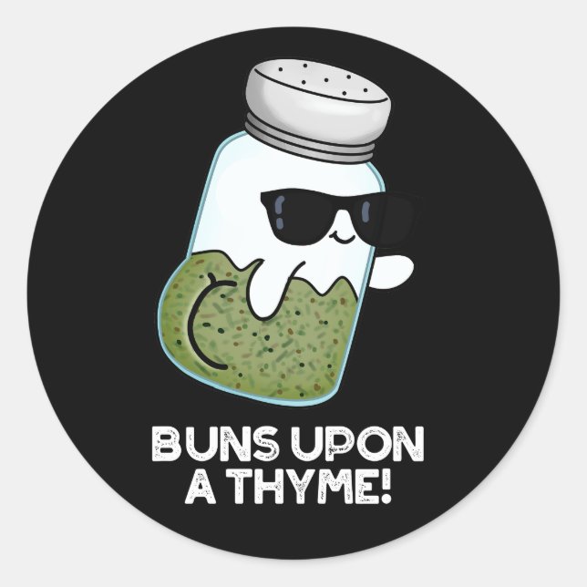 Bruns auf einem Thyme Funny Kraut Pub Dark BG Runder Aufkleber (Vorderseite)