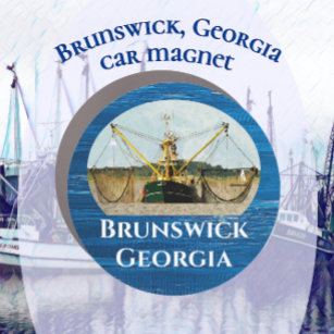 Brunswick Georgia Bateau à crevettes Magnet de voi
