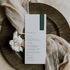 BRUNSWICK Green Modern Wedding Platzkarte Menükarte