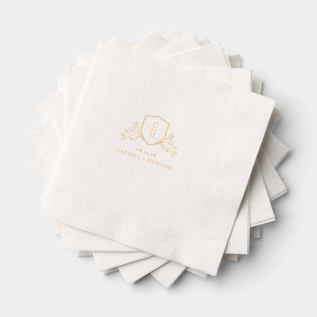 BRUNSWICK WAPPEN Monogram Wedding Servietten Mit Folie (Insitu (Gestapelt))