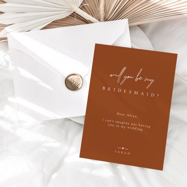 Brunt Orange Minimalistisch wirst du meine Bridesm Einladung (Von Creator hochgeladen)