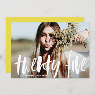 Brush blanc Typographie Graduation Invitation II