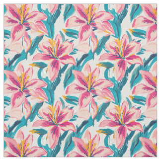 Brush Bloom Lilies Stoff