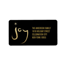 Brush Calligraphy Gold Glitzer Joliday Address Adressaufkleber