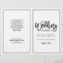 Brush Calligraphy Wedding Programs - Black
