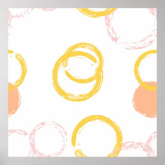 Brush Circle. Vintages Nahtloses Muster. Farbenfro Poster