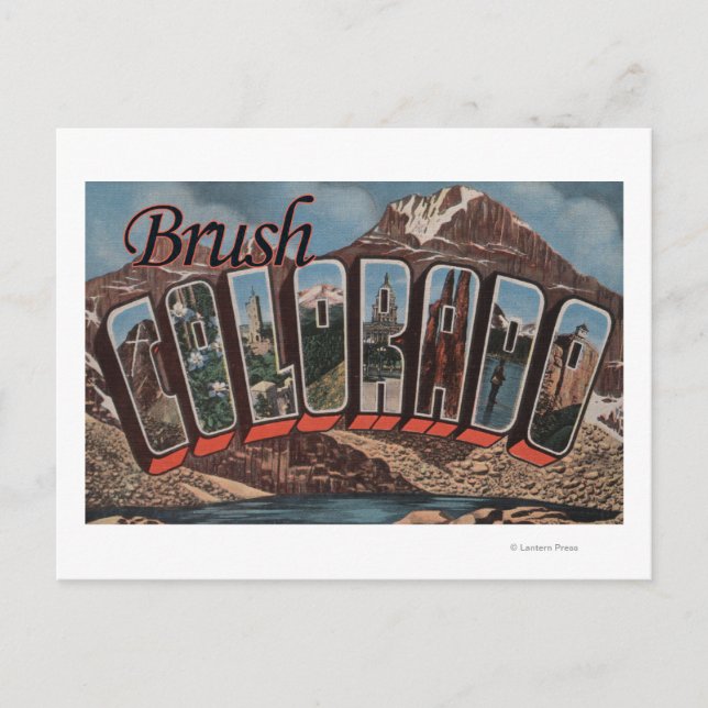 Brush, ColoradoGroße BuchstabenszenenBrush, CO Postkarte (Vorderseite)