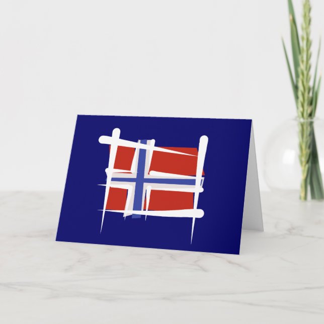 Brush Flag Norwegen Karte (Vorderseite)
