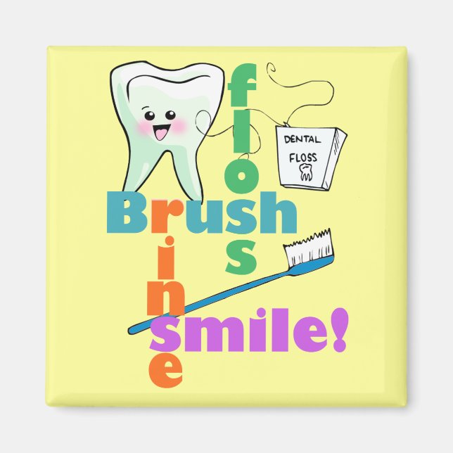 Brush Floss Rinse SMILE Magnet (Vorne)