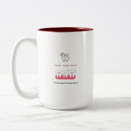 Brush, Floss, Smile Dentist Oral hygiene Zweifarbige Tasse