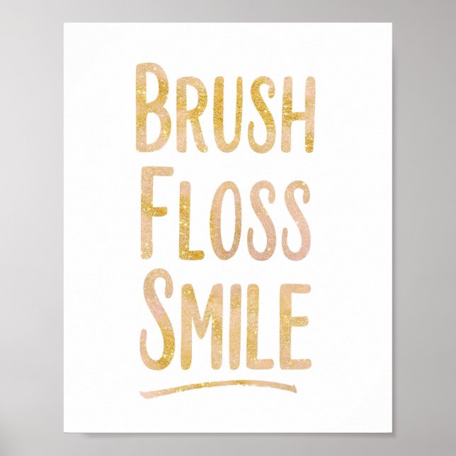 Brush Floss Smile Poster (Vorne)