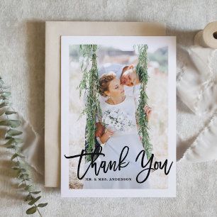 Brush Hand Lettering Foto Hochzeit Vielen Dank Dankeskarte