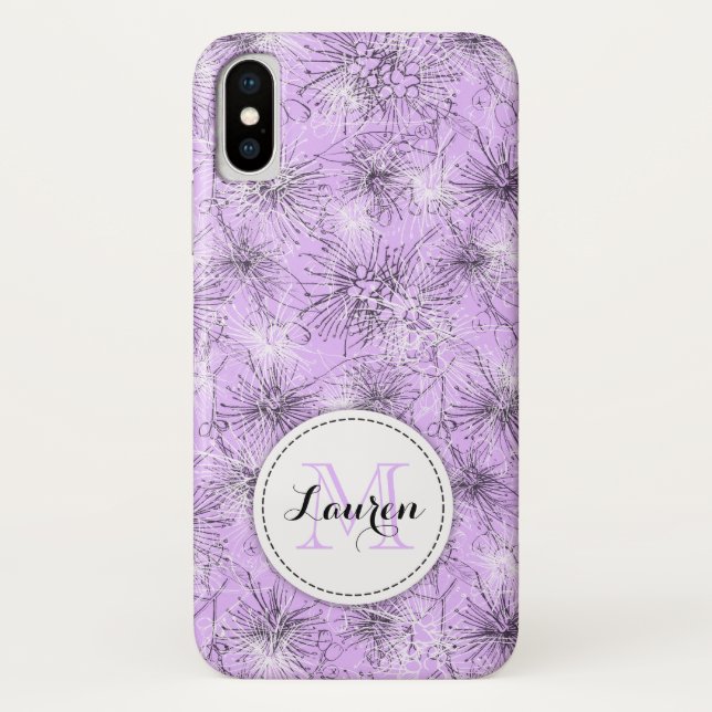 Brush Kirsche lilly floral lila iPhone Fall Case-Mate iPhone Hülle (Rückseite)