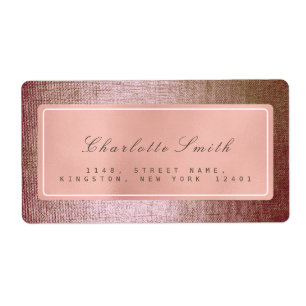 Brush Kiss Pink Rose Gold Rücksendeadressen-Aufkle
