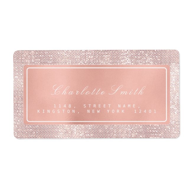 Brush Kiss Pink Rose Gold Rücksendeadressen-Aufkle (Vorne)