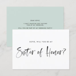 Brush Lettering Mint ist meine Ehrenministerin Einladung