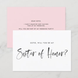Brush Lettering Pink sein meine Ehrenministerin Einladung
