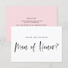 Brush Lettering Pink wird mein Mann der Ehre sein Einladung