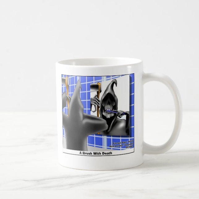 Brush mit todlustigen Halloween Cartoon Geschenke Kaffeetasse (Rechts)
