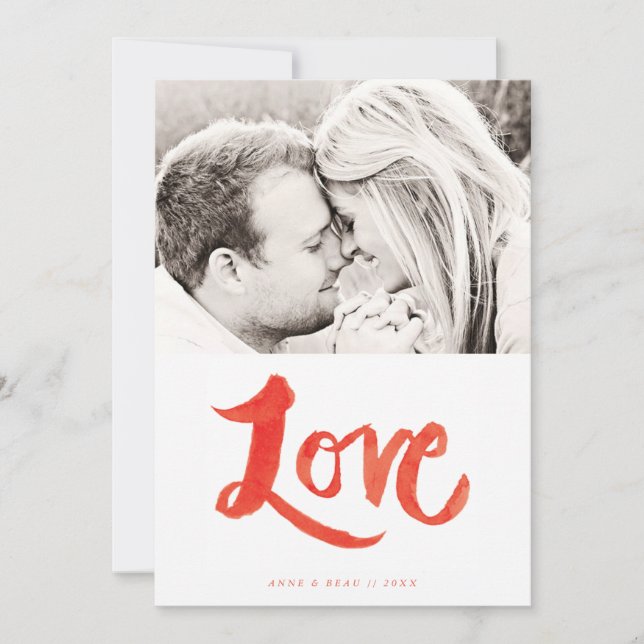 Brush Painted Love Valentine's Day Carte photo (Devant)