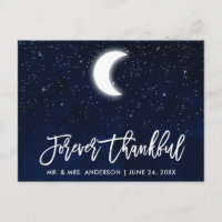 Brush Script Celestial Wedding Forever Thankful