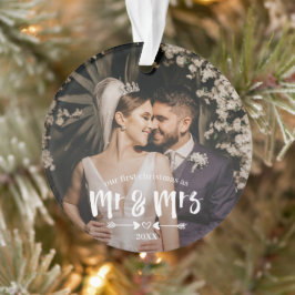 Brush Script Erster Weihnachtsmann Foto Ornament