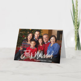 Brush Script Feliz Navidad Family Foto Falten Feiertagskarte