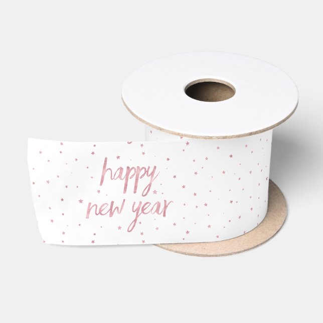 Brush Script Imitate Rose Gold Glitzer Satinband (Spule)